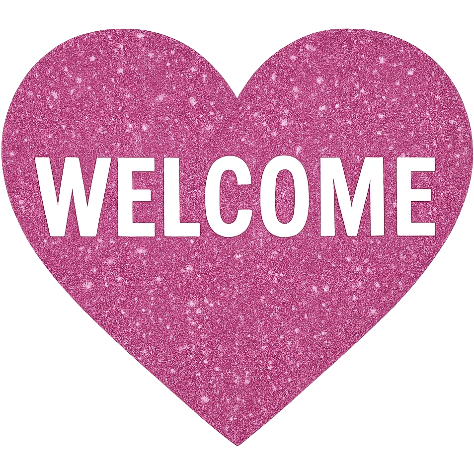  glitter welcome heart, remove background emoji