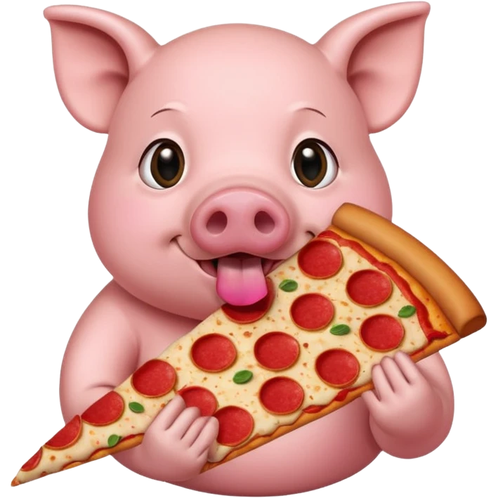 pig eating pizza emoji