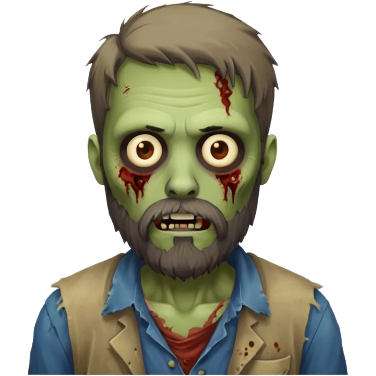 zombie with beard emoji