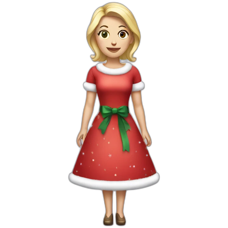 blonde woman in christmas dress, full body emoji