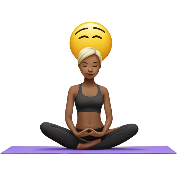 Emoji face. Skinny fit yoga girl. emoji