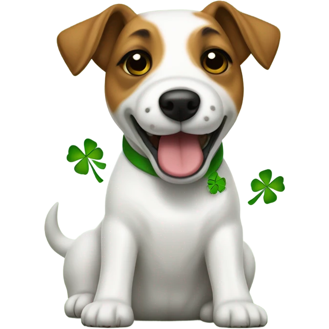 Jack Russel Terrier with Cloverleaf  emoji