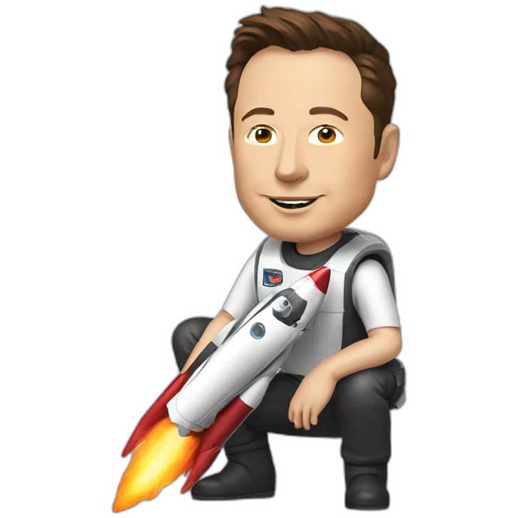 elon musk playing with rocket toy emoji