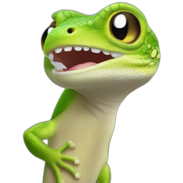 Gecko qui prend une photo emoji
