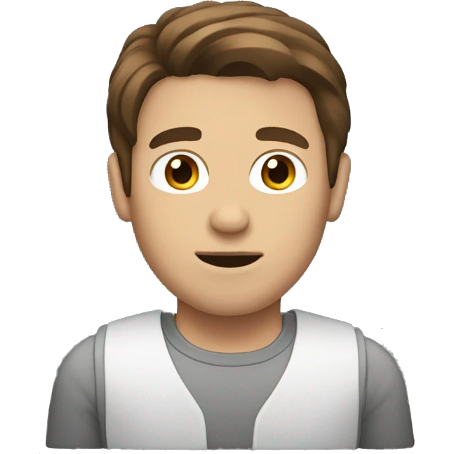 A men with brown hair in a pc emoji