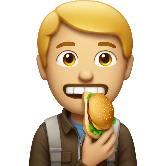 Man eating burger emoji