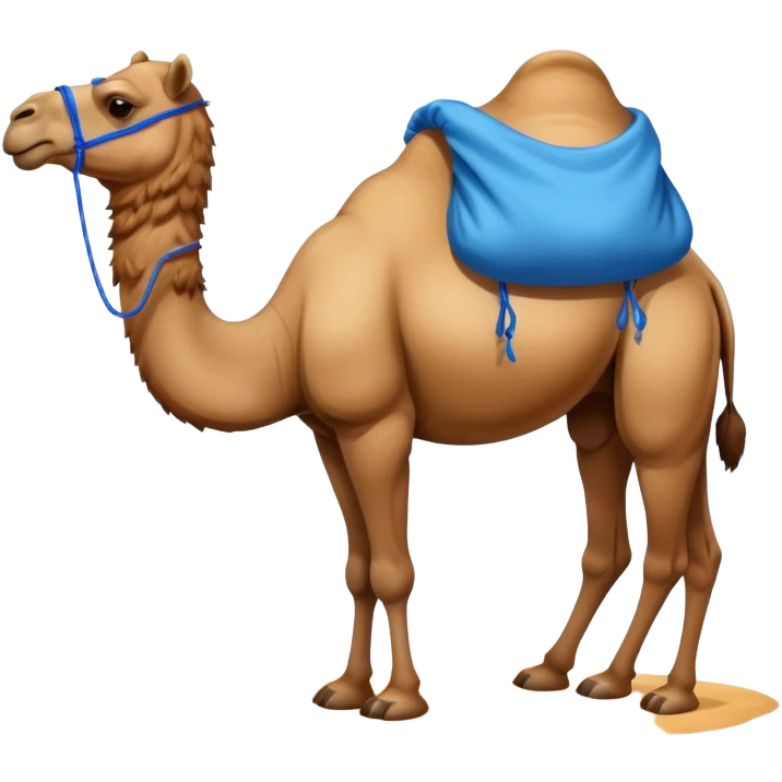 camel with a blue sack with spices on his back emoji