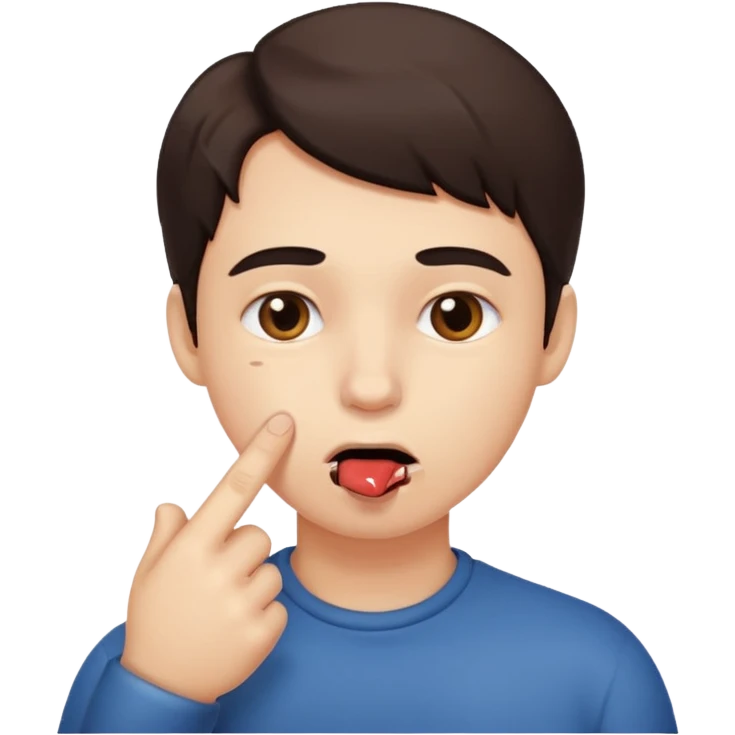 Mordiéndose un dedo  emoji