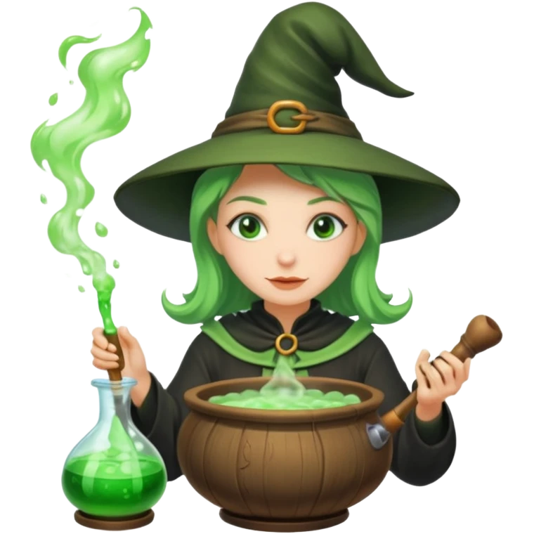 green witch cooking potion emoji
