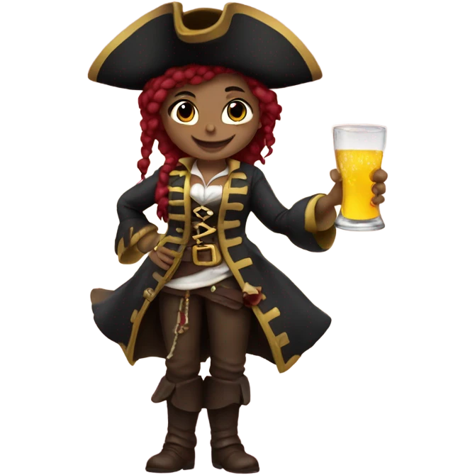 Pirate girl toasts happy new year emoji