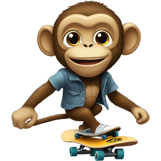Monkey riding skateboard emoji