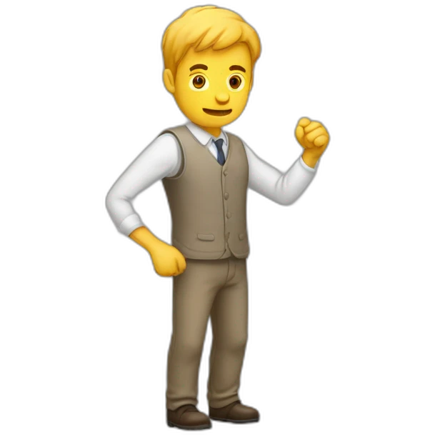 Homme qui se fait attaquer par un règle emoji