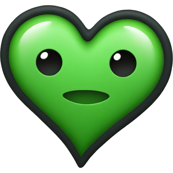 Half black and Green heart emoji
