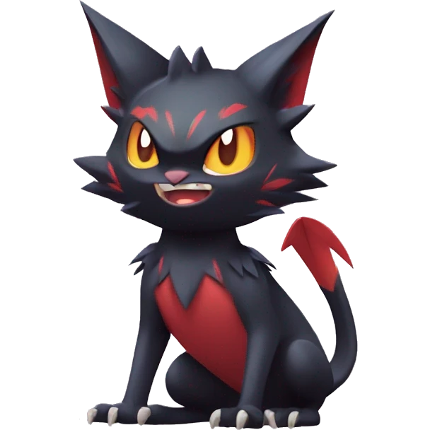 Edgy Cute Cool Kawaii Litten-Noivern-Zoroark-Torracat-Noibat-Pokémon Full Body emoji