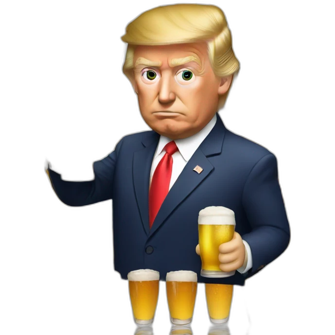 Trump who drinks a beer emoji