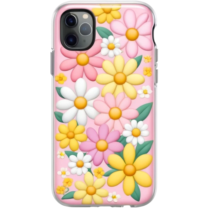 Pastel phone case with flowers on it emoji