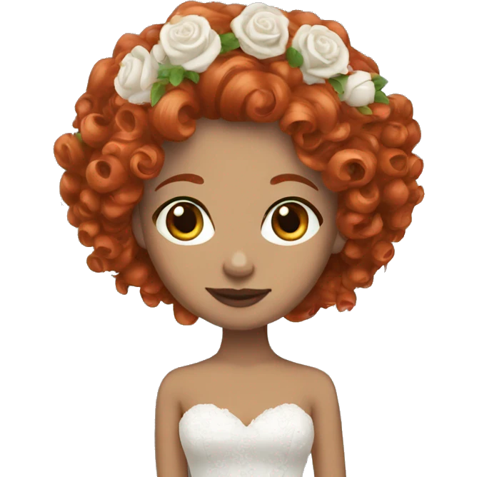 Curly red hair bride  emoji