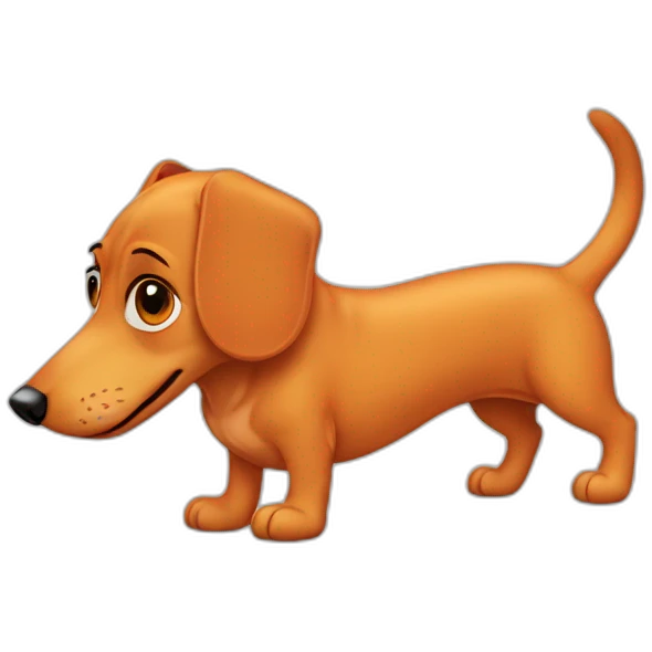 half orange cat half dapple dachshund catdog emoji