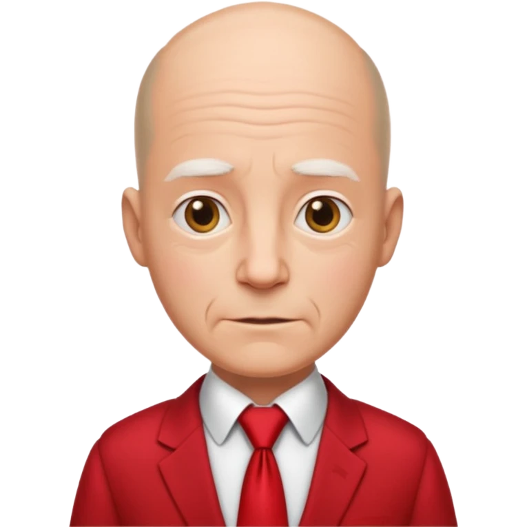 semi Bald with red necktie, red dress, age. emoji