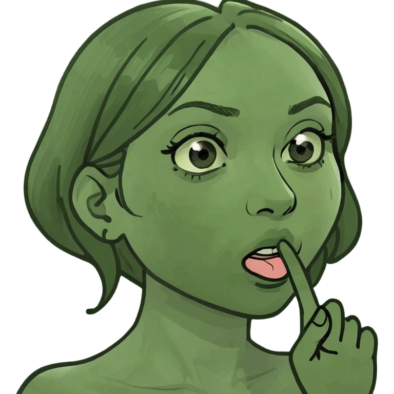 Girl with a finger on hers mouth emoji