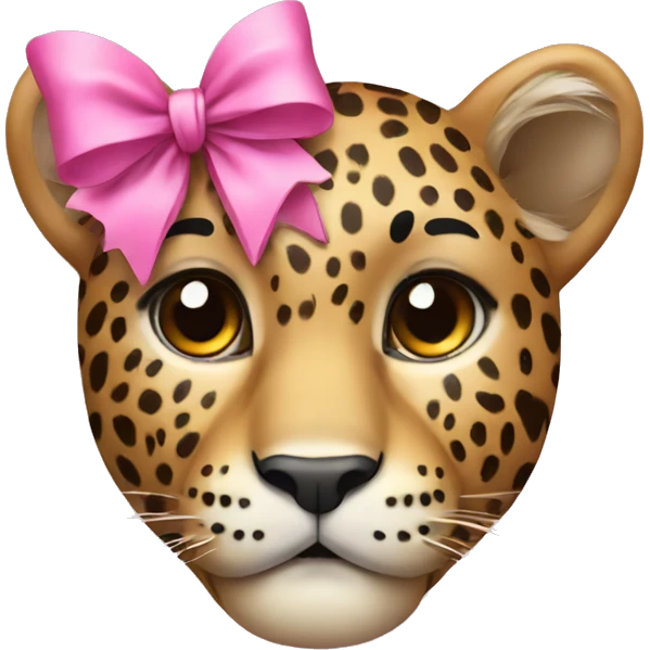 Leopard with a pink bow emoji