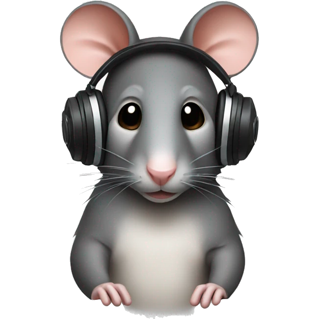 Rat wearing headphones emoji