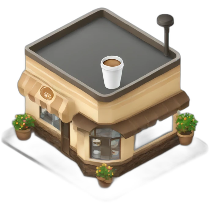 Coffee house isometric emoji