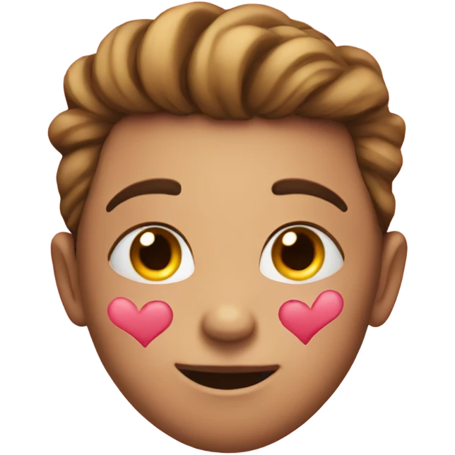 Hearts over blushing face emoji
