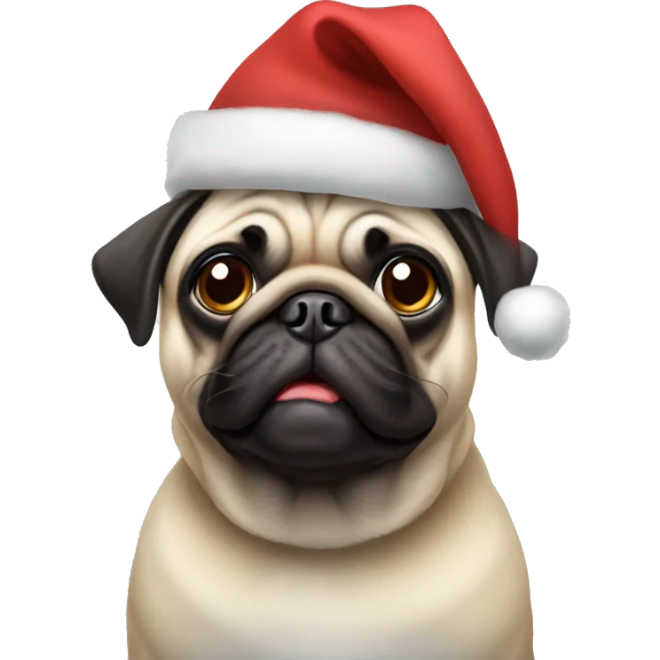 Pug wearing a Christmas costume emoji