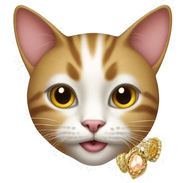 Cat with many jewelleries emoji