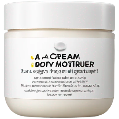 body moisturizer cream pot with label emoji