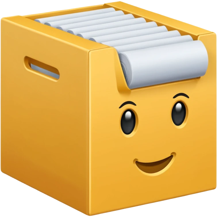 ein karton aus dem binden rausschauen mit der beschriftung "musterset" emoji