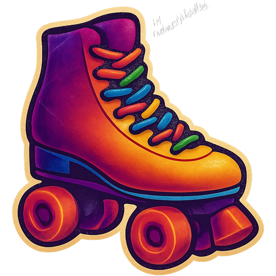 A roller skate with bright laces emoji