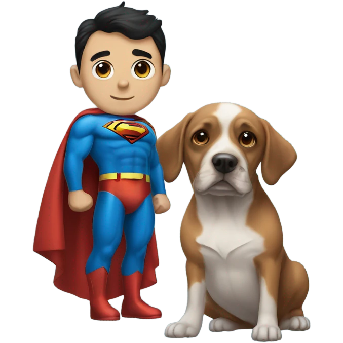 Superman and dog emoji