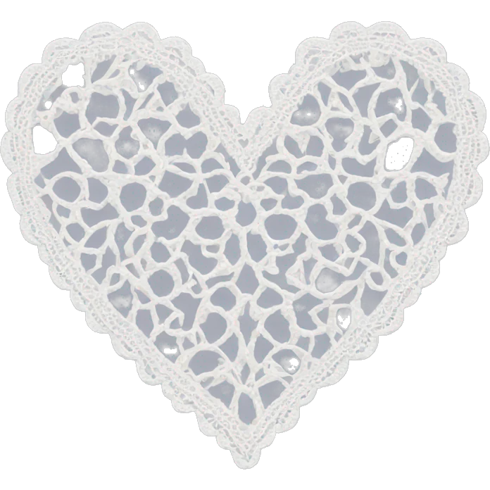 white lace heart  emoji