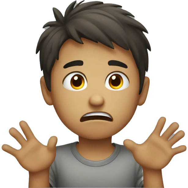 Boy angry stopping with hand emoji