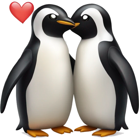 Penguins in love emoji