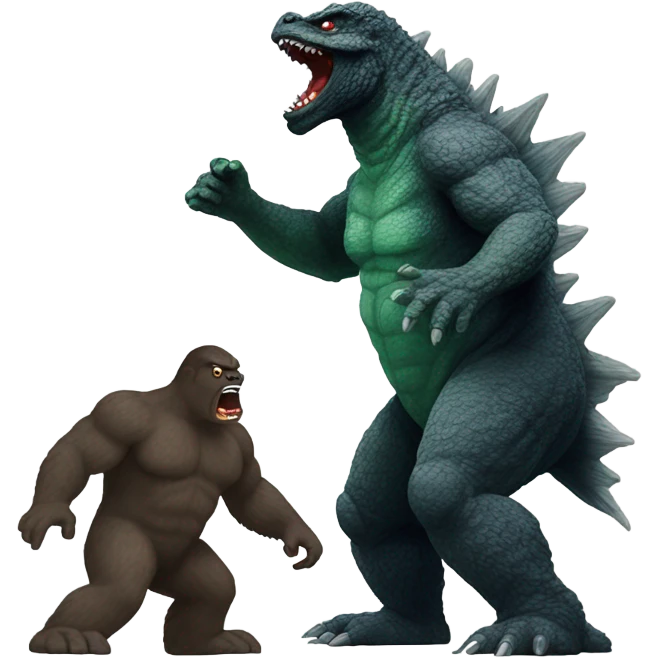Godzilla fighting Bigfoot  emoji
