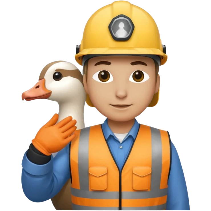 goose nuclear engineer in helmet and vest emoji