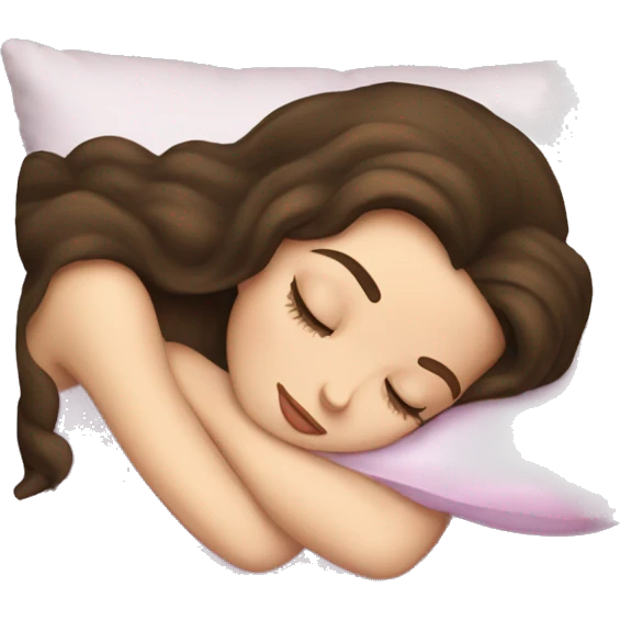 sleeping beauty brunette white girl with a silk pillow emoji