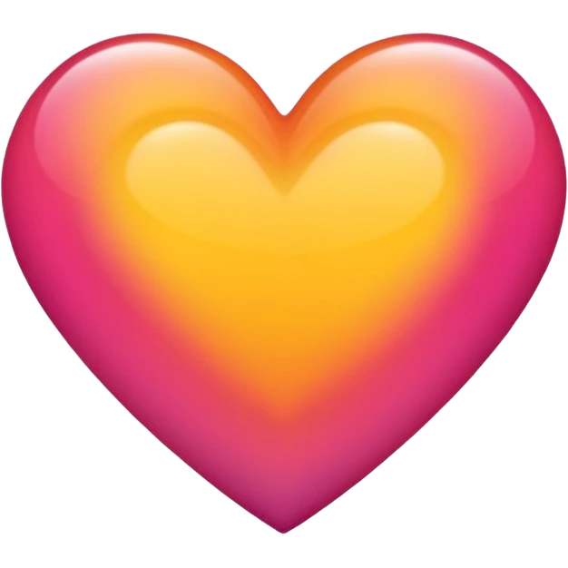 Bright yellow to orange to dark pink double gradient double heart emoji