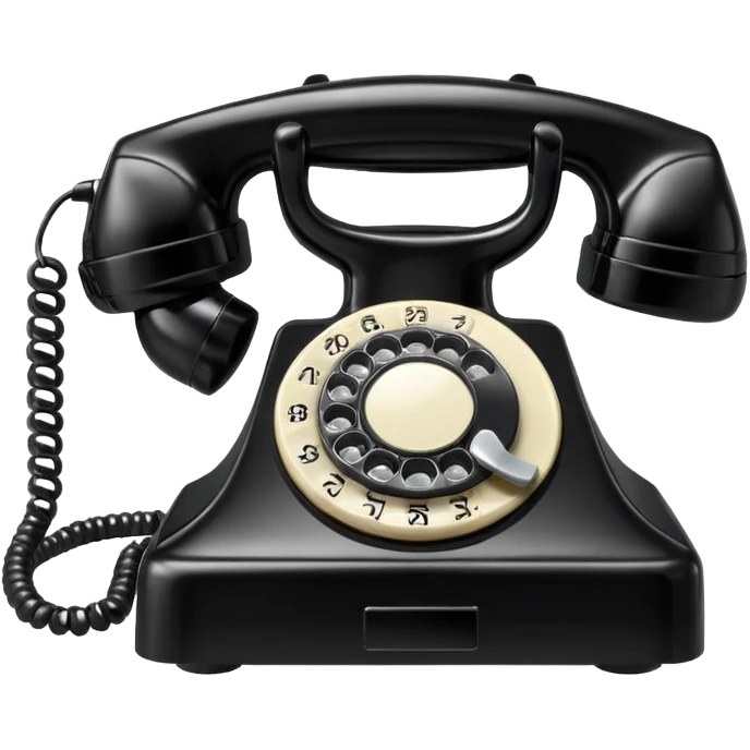 vintage rotary dial telephone, classic plastic body. emoji