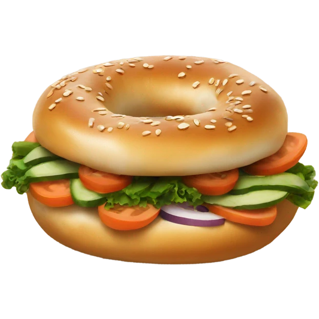 Bagel with veggies emoji
