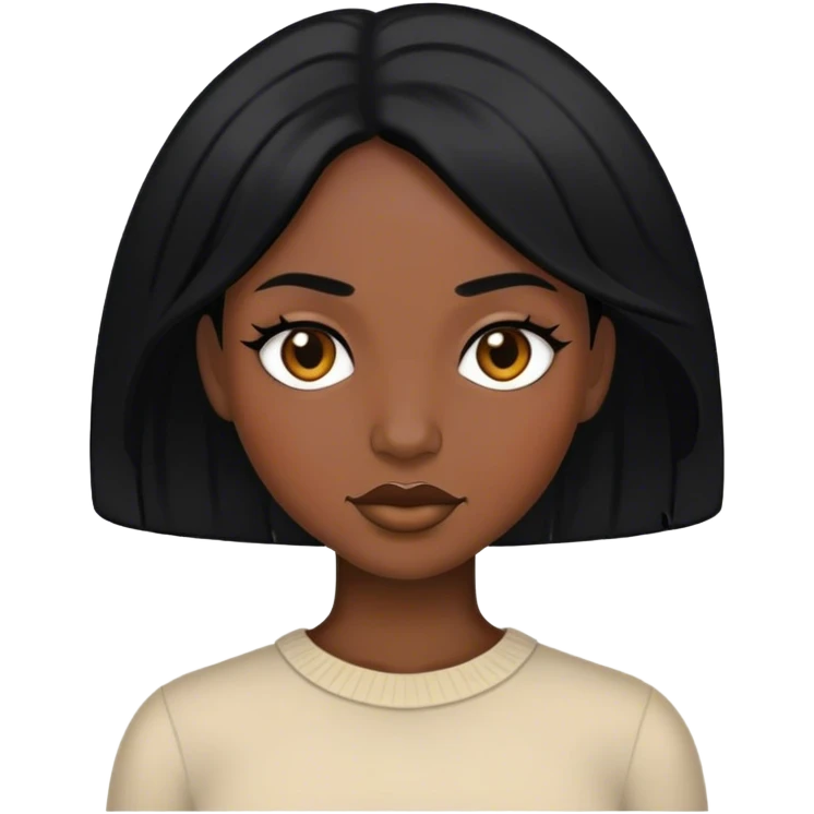 Una mujer de pelo negro Woman emoji