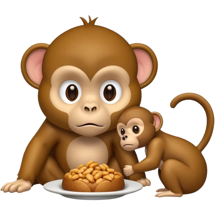 monkey eating dog emoji