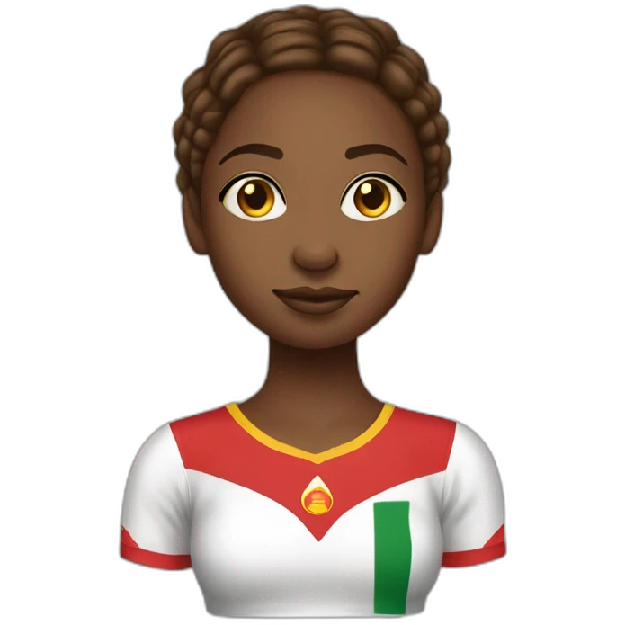 Fille métisse maillot camerounais emoji