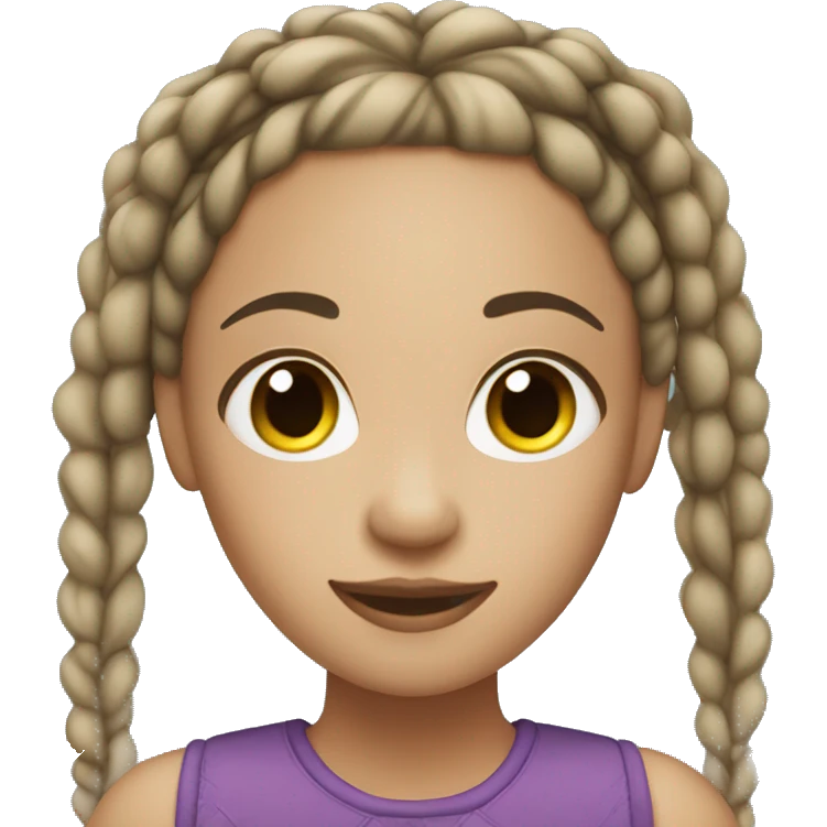 light skinned girl with black braids emoji