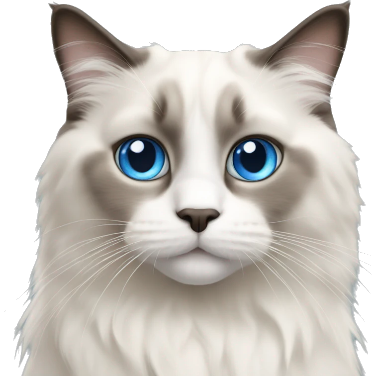 Ragdoll cat with blue eyes  emoji
