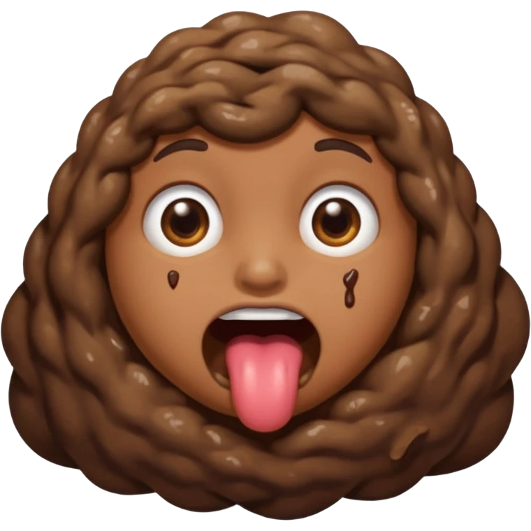 Poo coming out of the mouth emoji