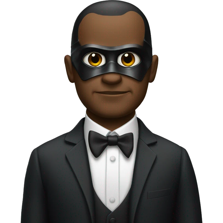 confident man in a suit with Darth Vader helmet emoji